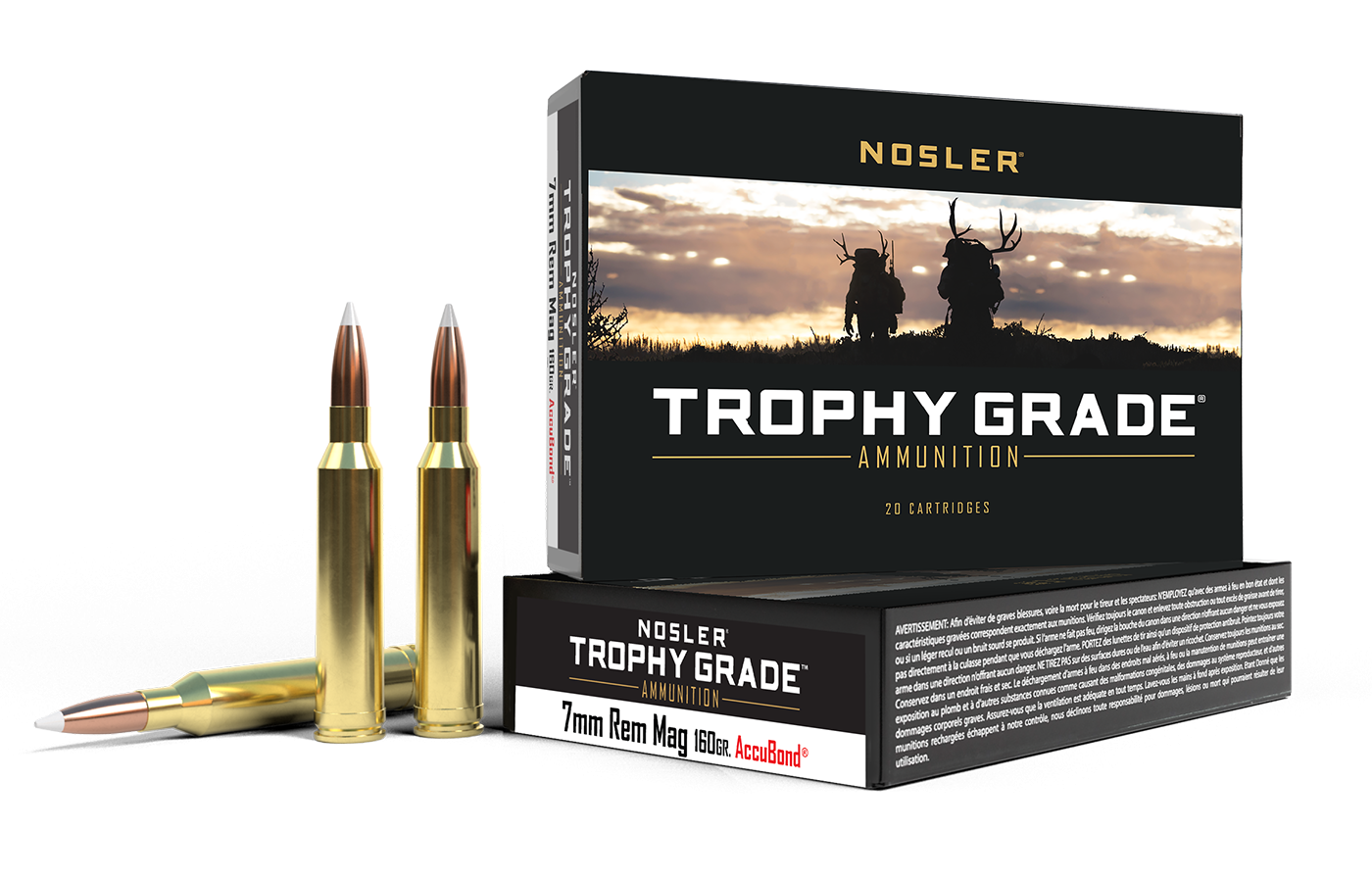 Nosler Trophy Grade 7mm Rem Mag 160gr AccuBond Ammunition product image