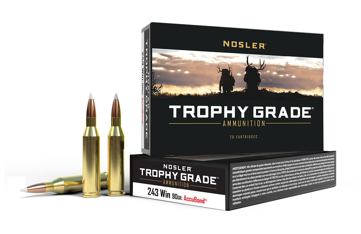 Nosler Trophy Grade 243 Win 90gr AccuBond Ammunition product image