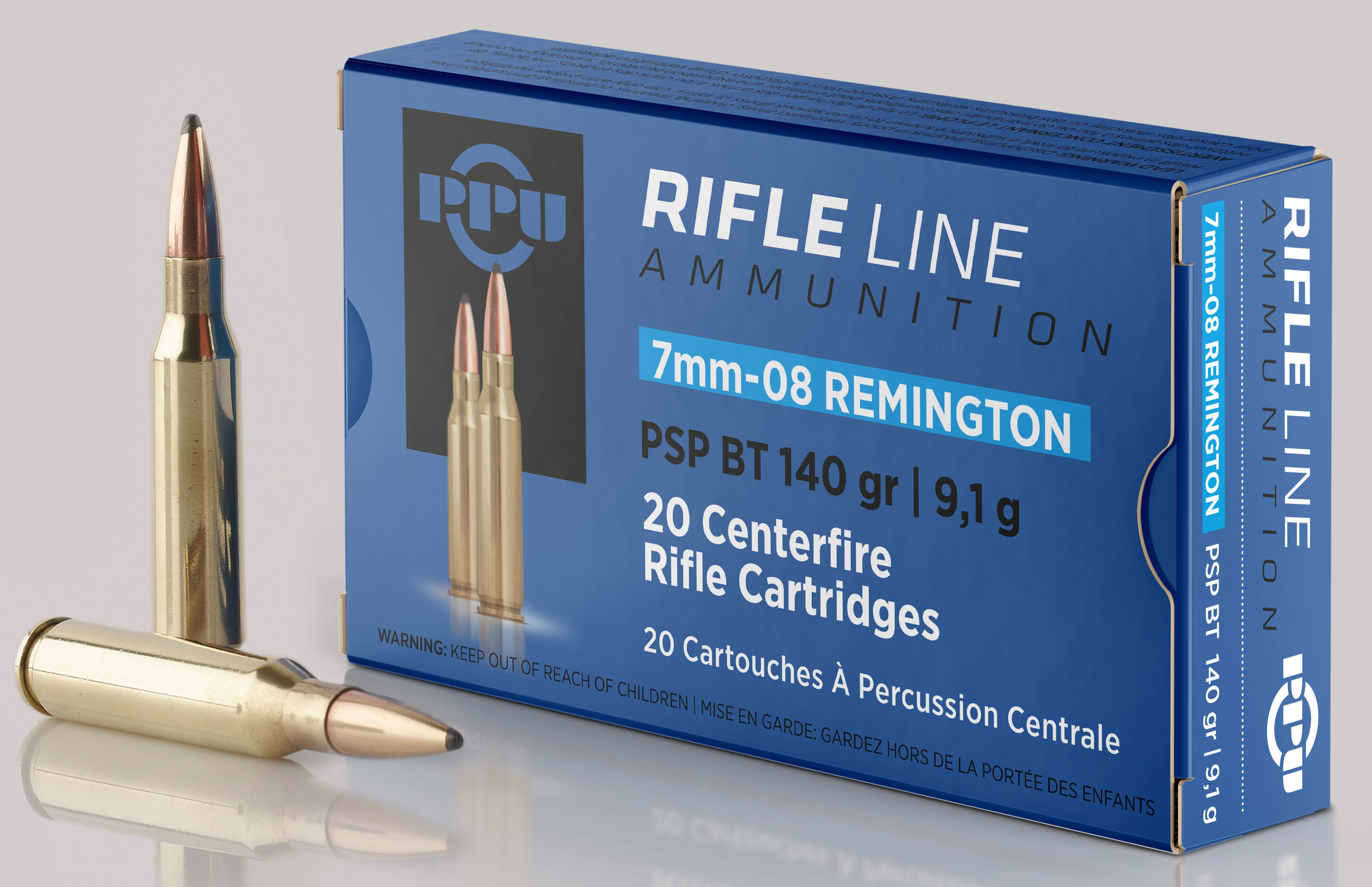 PPU PP708 Rifle Ammo 7mm-08 Rem PSP BT, 140 Gr, 20 Rnd