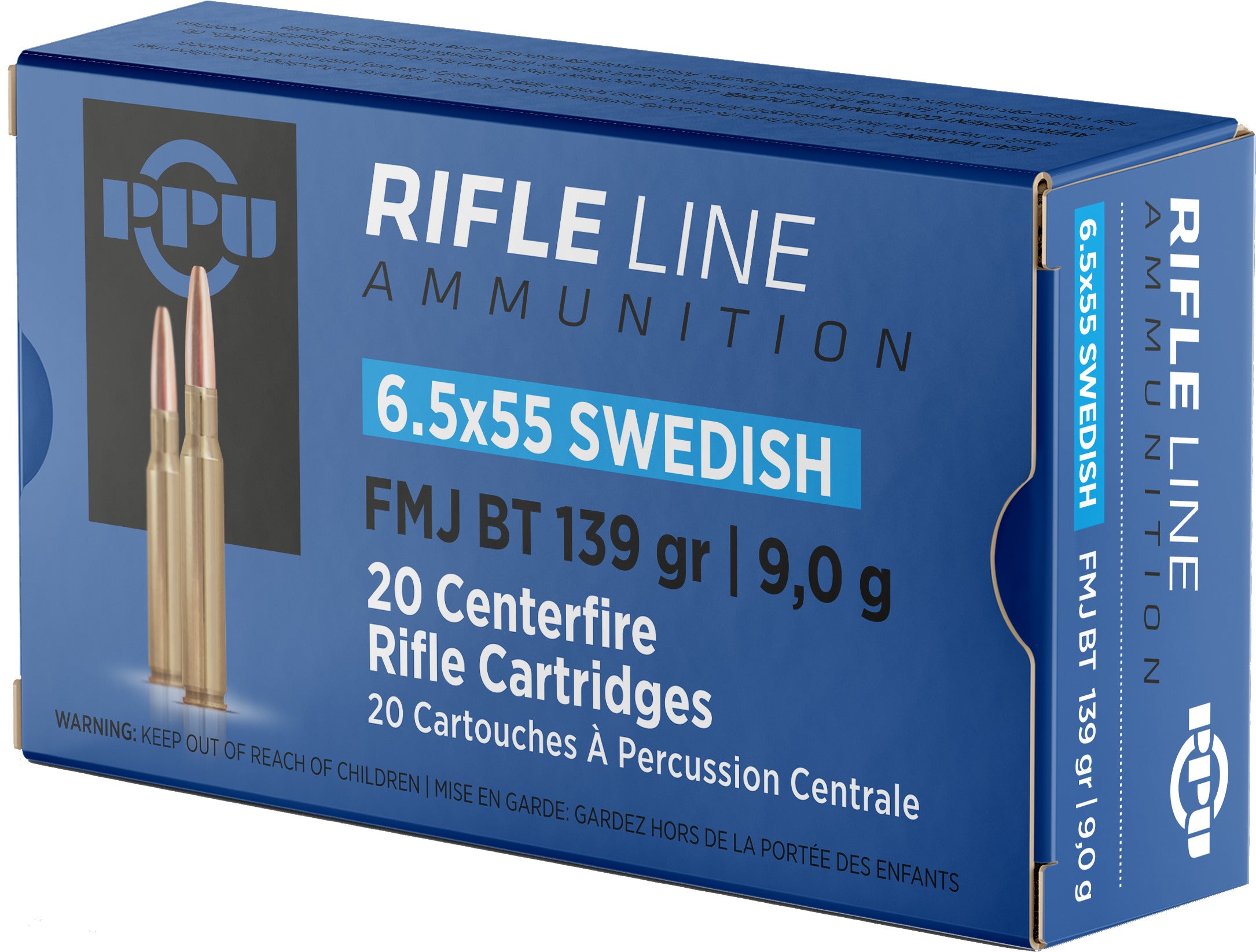 PPU PP6SWF Rifle Ammo 6.5x55 Swedish FMJ 139gr - 20 ct