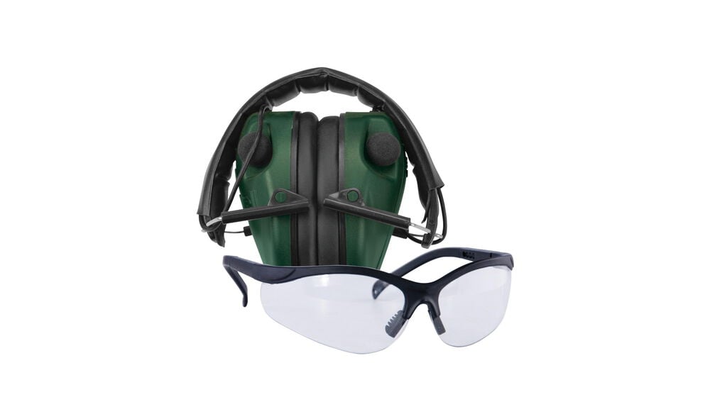 Caldwell E-MAX Low Profile Electronic Hearing Protection with Shooting Glasses