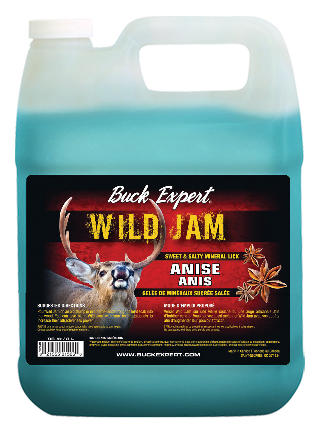 Buck Expert 152DAN Baiting Products - DEER- Wild Jam Sweety Salty ANISE - 96 OZ