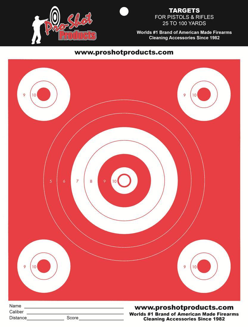 Pro-Shot OG-12 6" Bullseye / 2-4Qty. Bullseye Day Glo Orange-Heavy Paper