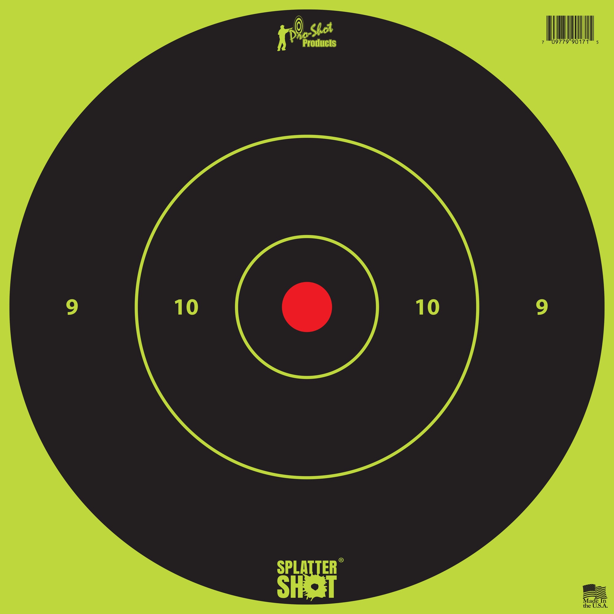 Pro-Shot 12B-GREEN-TG-12PK Splatter Shot 12" Green Bullseye Target, 12 Pack