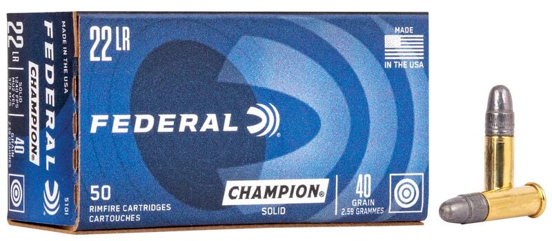 Federal Champion 22 LR HV Lightning 40GR Solid Per/box