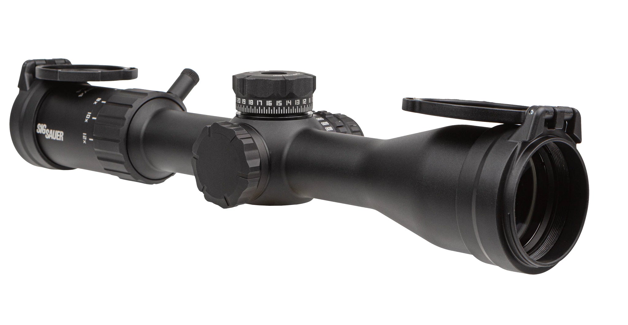 SIG Sauer WHISKEY4 3-12x44mm SFP Riflescope w/ Locking Turret, 30mm Tube BDC-1 Hellfire Illuminated Reticl