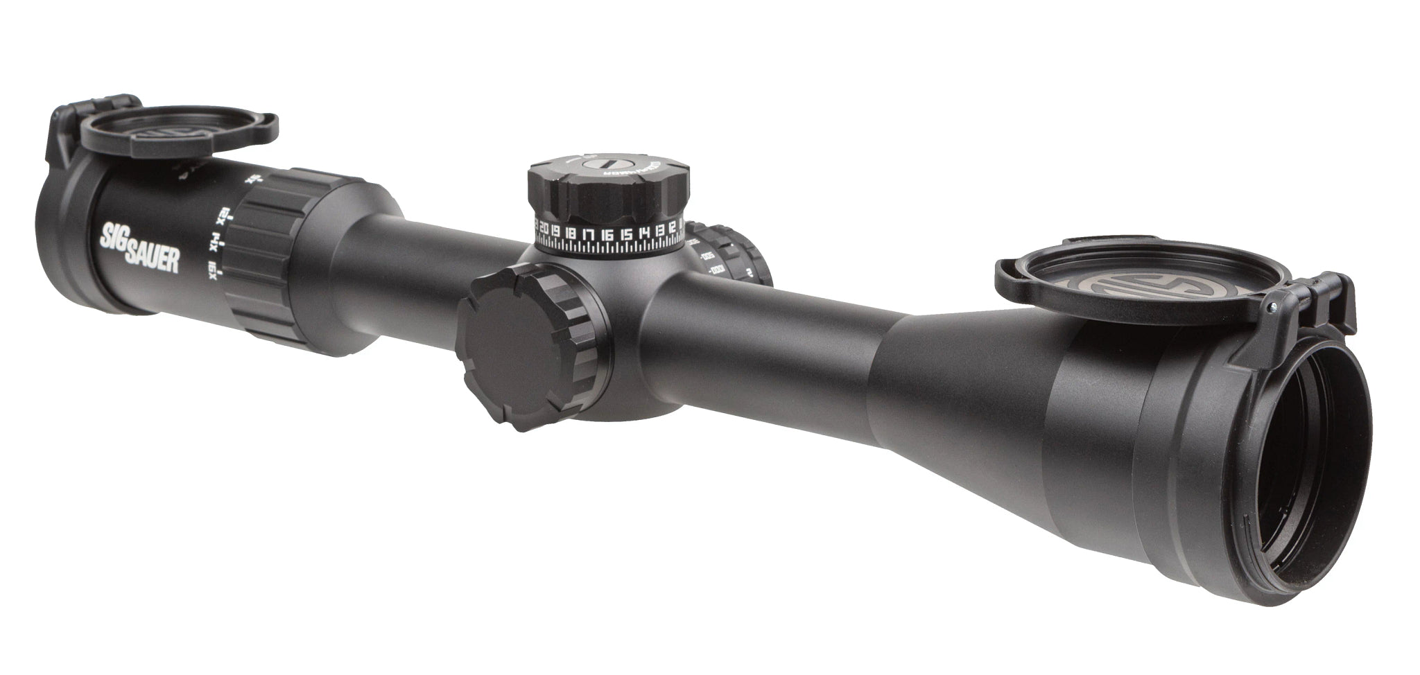 SIG Sauer WHISKEY4 4-16x44mm FFP Riflescope w/ Locking Turret Zero Stop, 30mm Tube MOA Milling Hunter 2.0 Illuminated Reticle