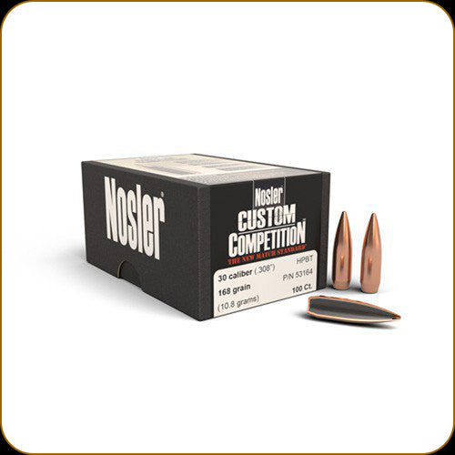 Nosler 30 Caliber 168gr HPBT Custom Competition