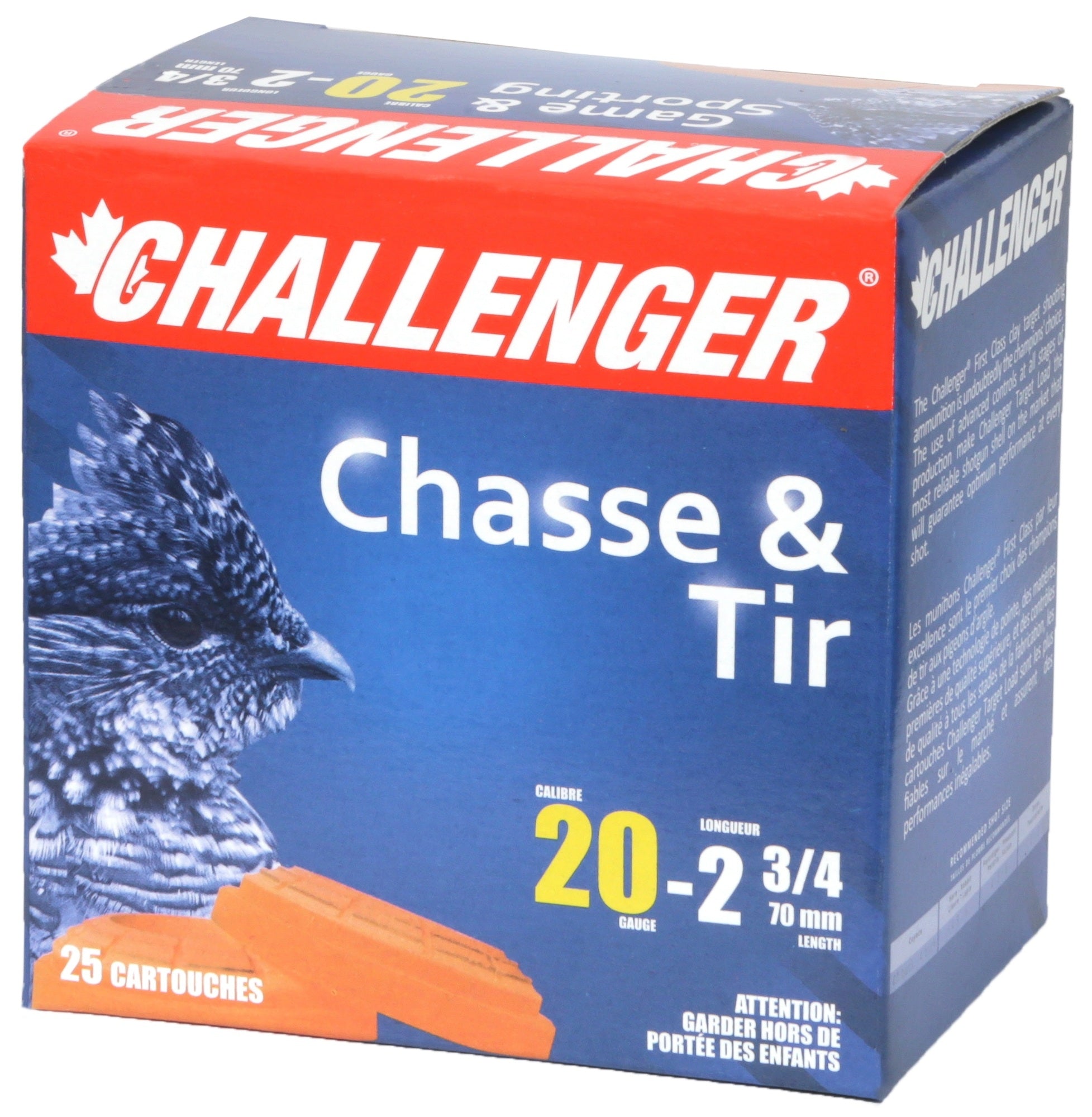 Challenger Ammo 10044 Standard 1004&nbsp;Shotshell 20 GA, 2-3/4 in, No. 4