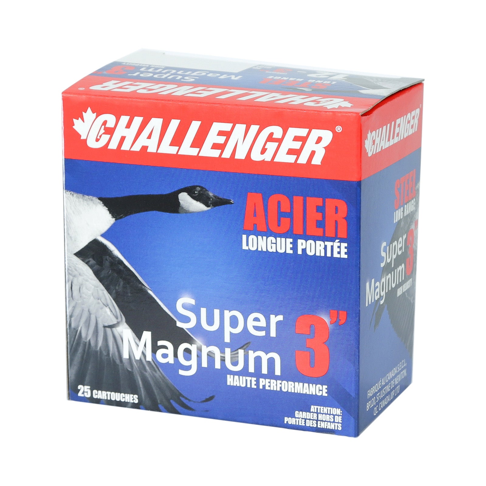 Challenger Ammo 50074 Super Magnum 5007 Shotshell 12 GA- 3 in- No- 4 1-1-4 oz- 1450 fps- 25 Rnd per Box