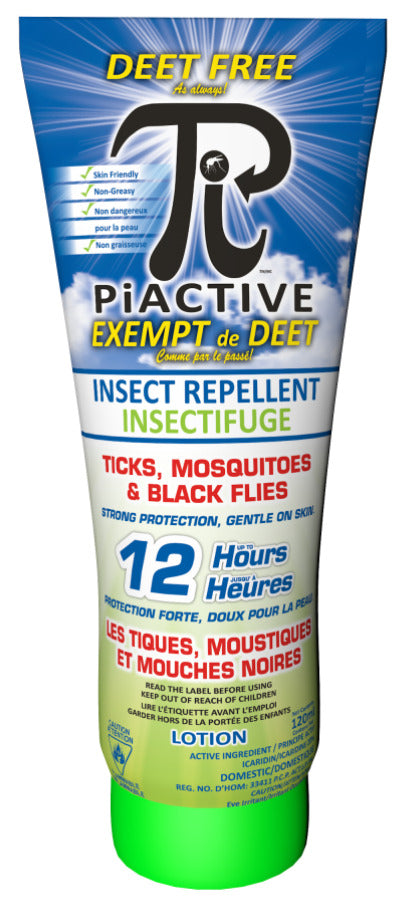 PiACTIVE MS0023 Lotion Original (Entire Family) 100% Deet Free 12hr 120ml Tube