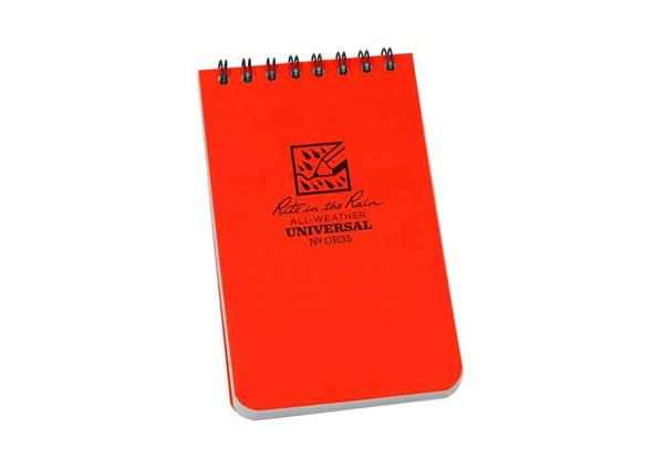 RITR 3"x5" Top Spiral Notebook Blaze Orange