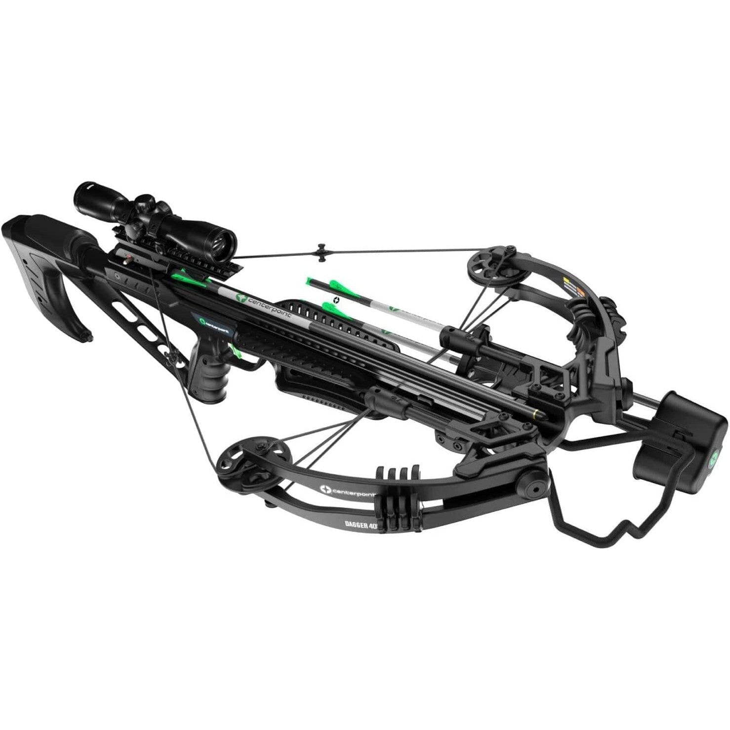CenterPoint Dagger 405 Compound Crossbow with Scope, 3 arrows, Quiver, and Rope Cocker