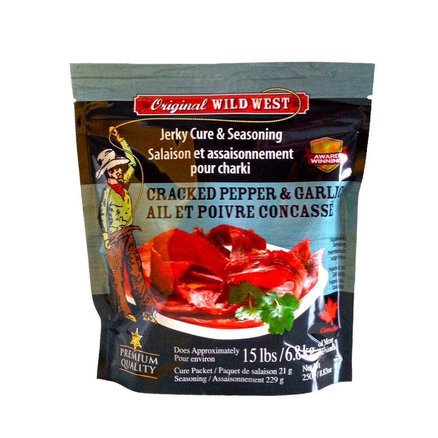 Original Wild West  Cracked Pepper and Garlic Jerky Cure and Seasoning (3 pack)