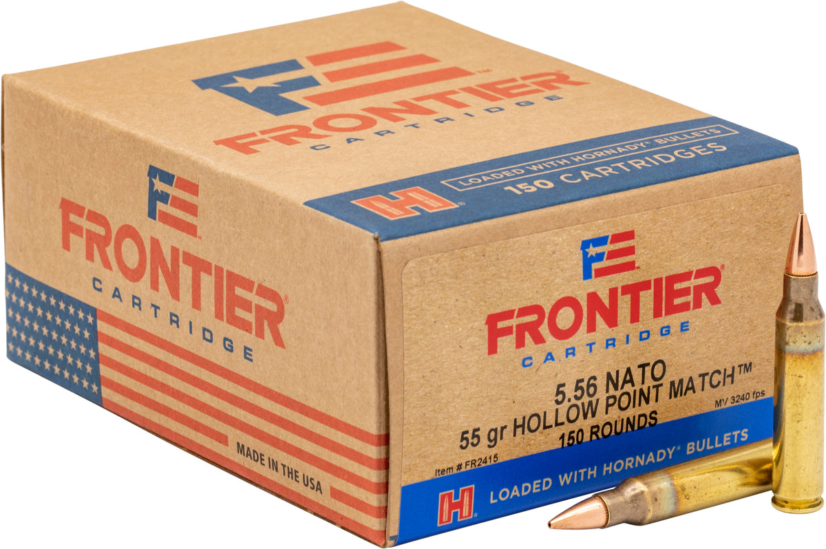 Hornady Frontier, 5.56x45mm NATO, 55 Grain, HP Match, 150 Rounds