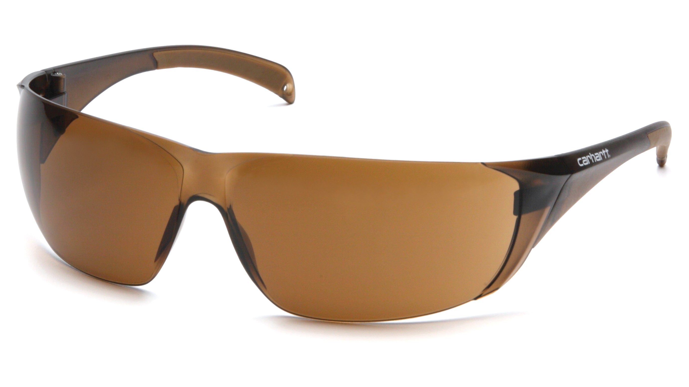 Carhartt CH118S Billings, Frameless Lightweight Safety Glasses, Sandstone Bronze with clear temples