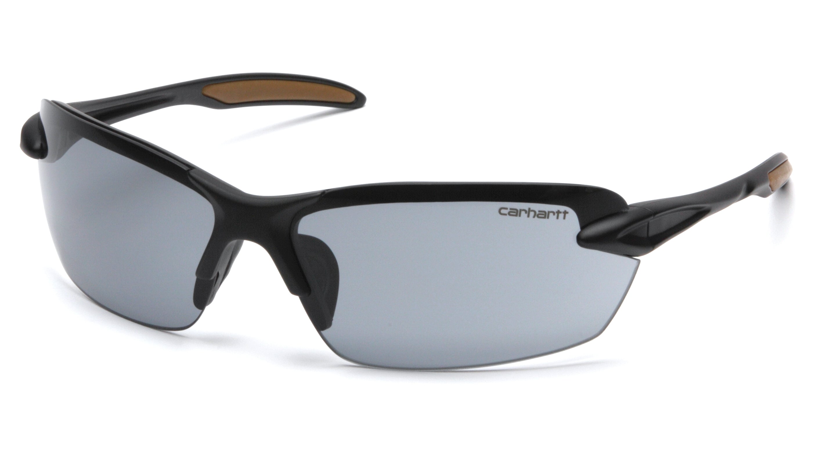 Carhartt CHB320D Spokane, Half Frame Suspended Lens Safety Glasses, Gray AF lens with black-tan frame