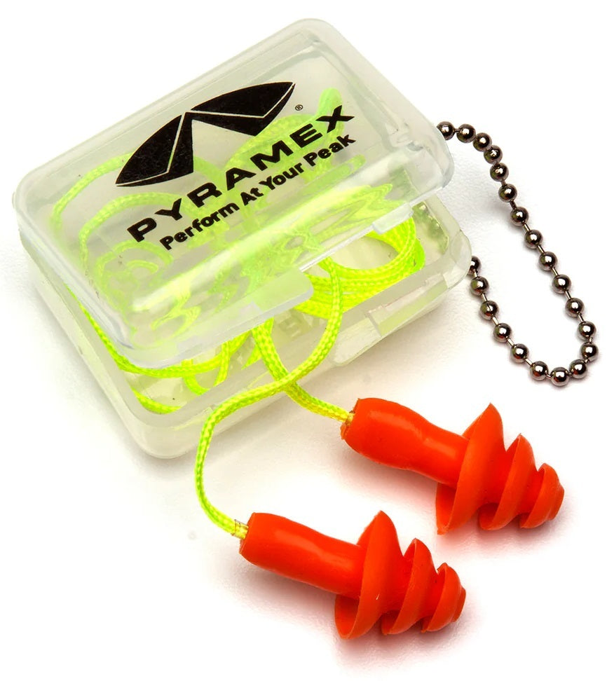 Pyramex PYRP3001 Earplugs, Reusable Corded Earplugs in Plastic Case, NRR 25dB, 1 pair