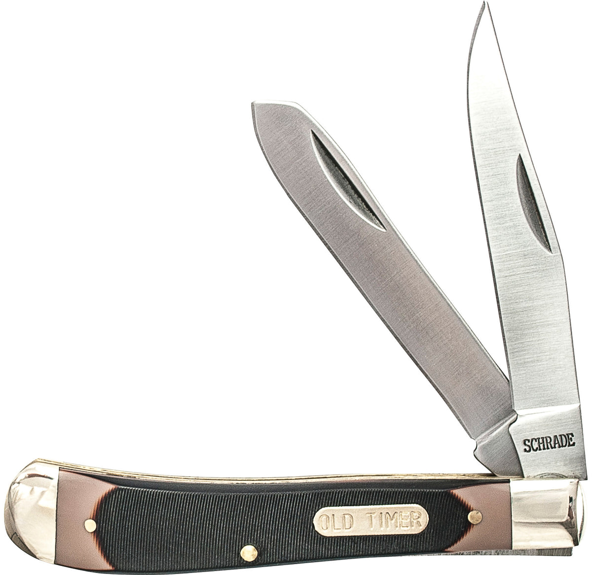 Old Timer Heritage Series 94OT Trapper 6.9" Traditional Folding Pocket Knife with Stainless Steel Clip Point Blade, Spey Point Blade, and Laminate Wood Handle