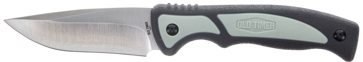 Old Timer 1137135 Trail Boss 3.7" Fixed Drop Point Plain Stainless Steel Blade, Includes Sheath