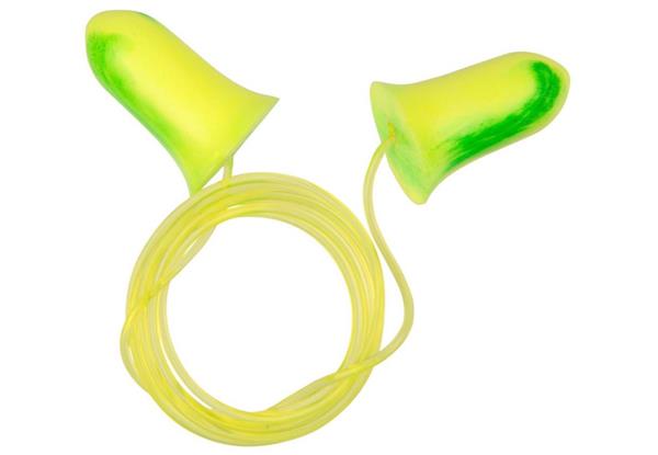 ALLEN ULTRX TETHERED TAPERED FOAM EAR PLUGS, LIME 5 Pair
