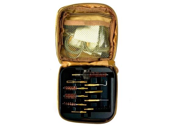 Clenzoil Multi-Caliber Tactical Rifle & Pistol Cleaning Kit - Tan