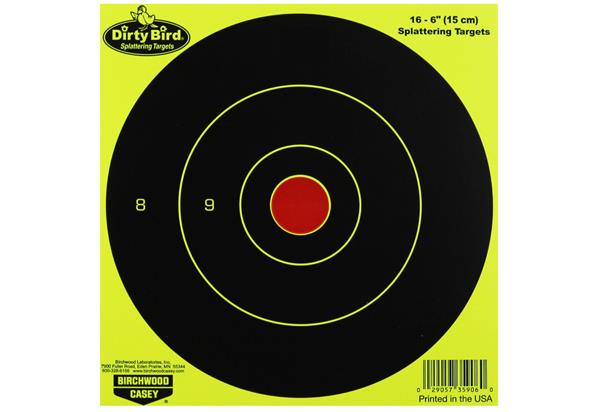 Birchwood Casey Dirty Bird 6" Yellow Round Target - 16 Targets