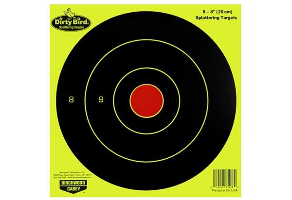Birchwood Casey Dirty Bird 8" Yellow Round Target - 8 Targets
