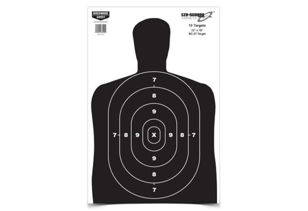 Birchwood Casey Eze-Scorer 12" x 18" BC-27 Black Silhouette Target-10