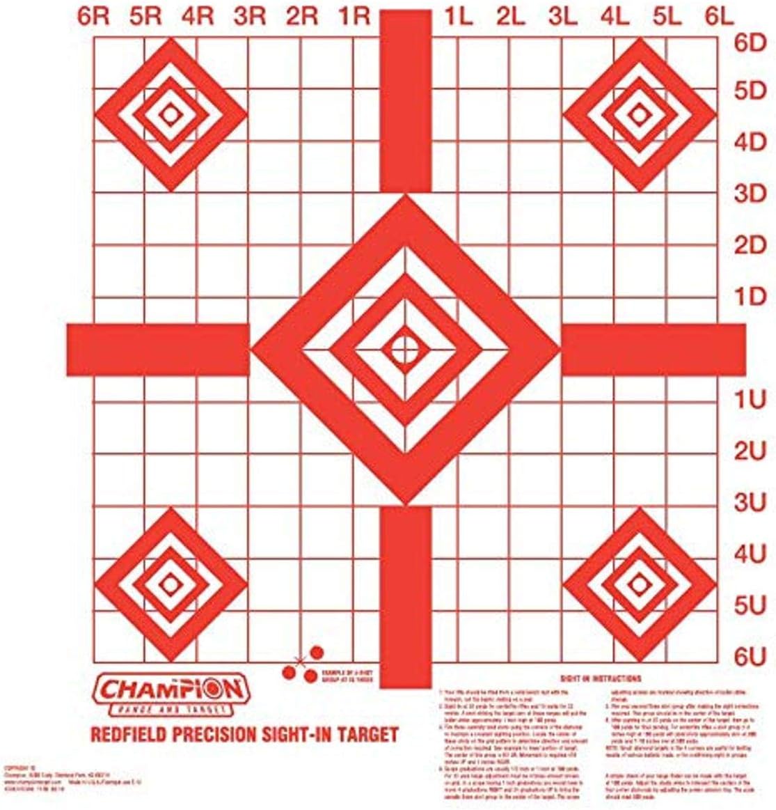 Champion Redfield Precision Sight-In Target – 16" x 16" – 10 Pack