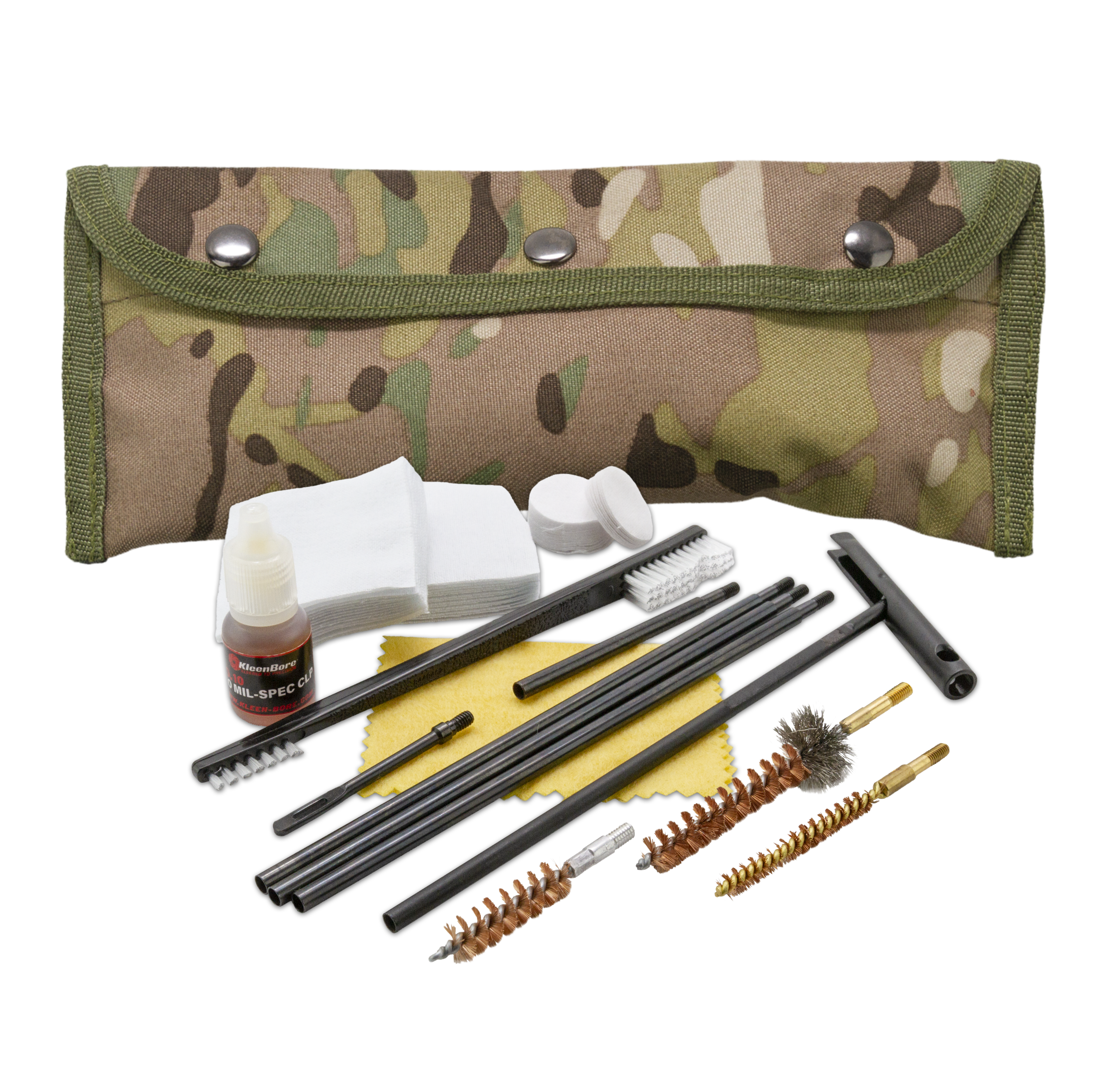 KleenBore 5.56/.223 & 9mm Multi-Cam Modular Field Cleaning Kit