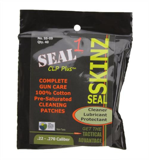 SEAL 1 SEAL SKINZ SS-09 .22-.270 caliber pre-saturated cleaning patches