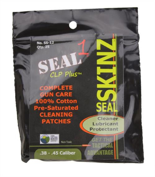 SEAL 1 SEAL SKINZ SS-12 .38-.45 caliber pre-saturated cleaning patches