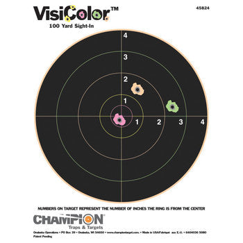 Champion VisiColor 8" Bullseye Target – 10 Pack