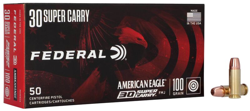 Federal American Eagle Handgun 30 Super Carry 100gr - 50 Rounds