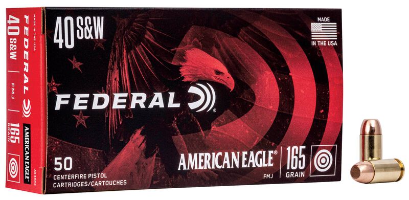 Federal American Eagle 40 S&W 165gr FMJ