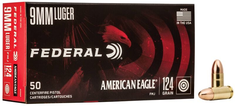 Federal American Eagle 9MM Luger 124GR FMJ