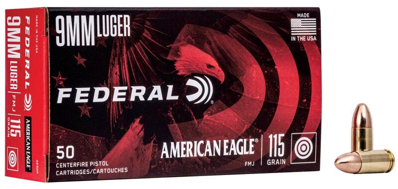 Federal American Eagle 9MM Luger 115GR FMJ