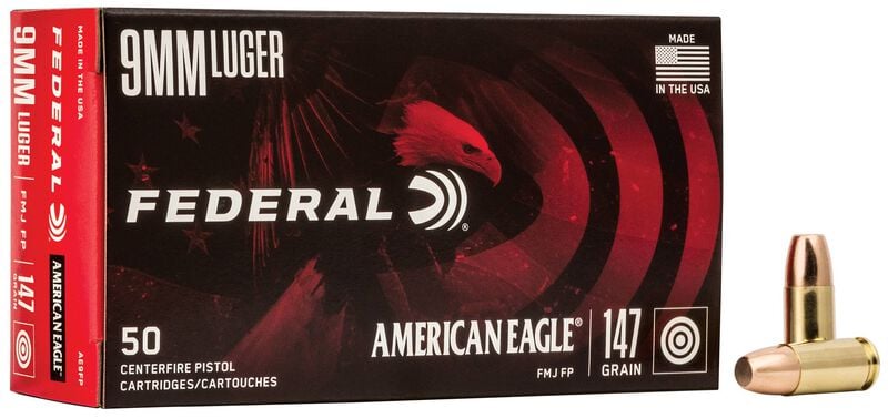 Federal American Eagle 9MM Luger 147GR Fmj/fp