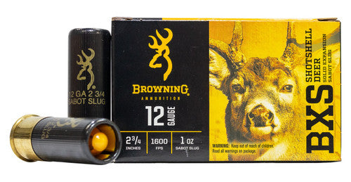 Browning BXS Deer Sabot Slug Ammunition - 12 Gauge 2.75 in — 1 oz Sabot Slug — 5 Rounds