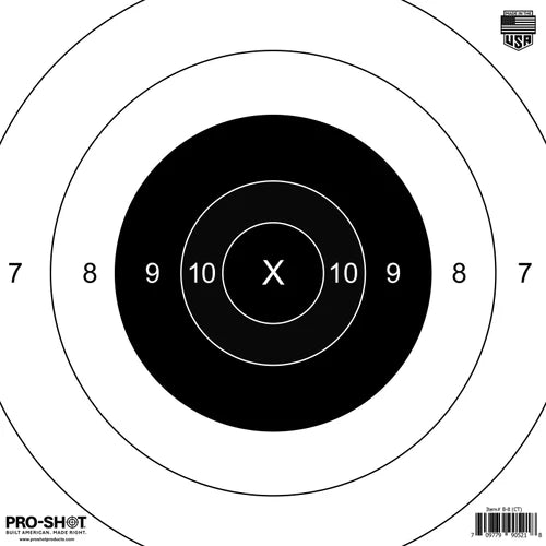 Pro-Shot B-8 Bullseye Heavy Paper Target 10"X10" 12 Pack