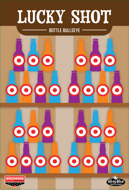 Birchwood Casey Dirty Bird 12" x 18" Themed Targets – 6 Pack – Lucky Shot Bottles
