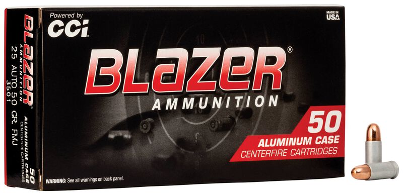 CCI Blazer Aluminum .25 Auto  – 50 Rounds – MPN 3501