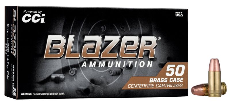 CCI Blazer Brass 9mm Luger 147gr Full Metal Jacket - 50 Rounds