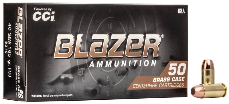 CCI Blazer Brass 40 S&W 165gr Full Metal Jacket - 50 Rounds