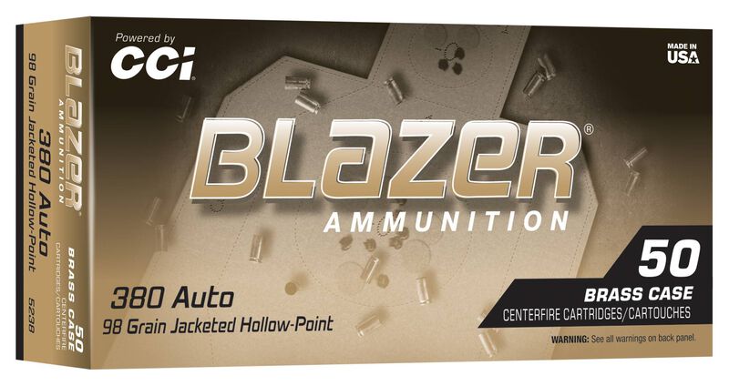 CCI Blazer Brass 380 Auto 98gr Jacketed Hollow Point - 50 Rounds