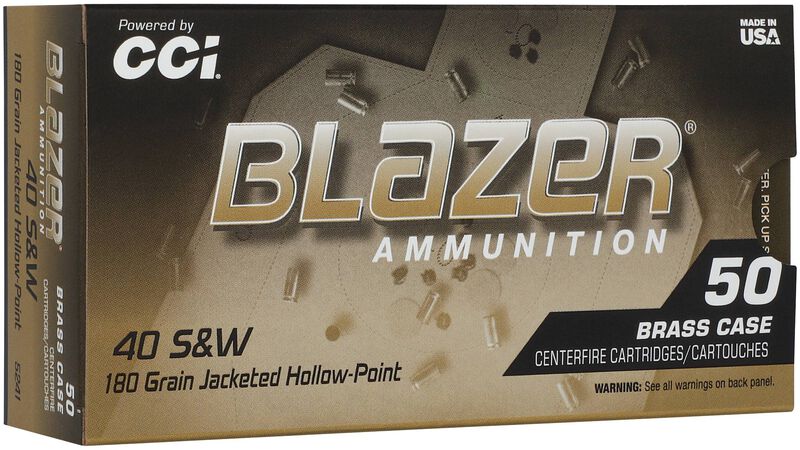 CCI Blazer Brass 40 S&W 180gr Jacketed Hollow Point - 50 Rounds