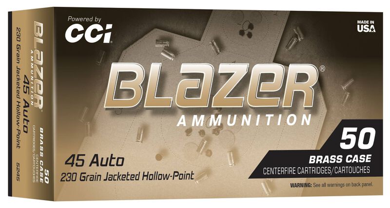 CCI Blazer Brass 45 Auto 230gr Jacketed Hollow Point - 50 Rounds