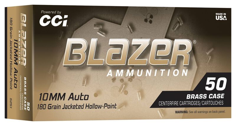 CCI Blazer Brass 10mm Auto 180gr Jacketed Hollow Point - 50 Rounds
