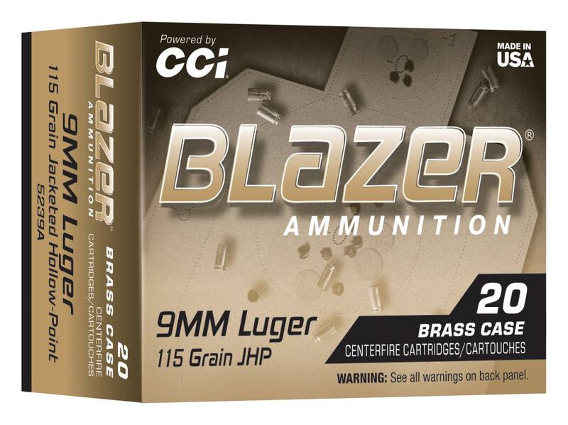 CCI Blazer Brass 9mm Luger 115gr Jacketed Hollow Point - 20 Rounds